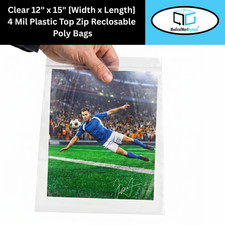 12" x 15" Heavy Duty 4 MIL Resealable Zip Top Lock Clear Plastic Bags 12x15 500