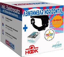 HOOK AHK für Skoda Superb Limousine 02-08 hori. abnehmbar + 13-pol ES ABE