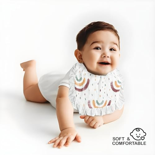 8-Pack Organic Drool Bibs for Baby Girl| Unisex Teething & Drool Bibs for - Picture 7 of 8