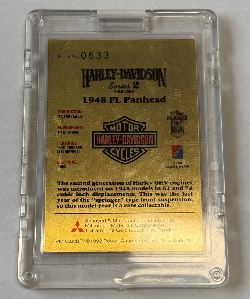 Harley Davidson 1 Gram Gold Card Series 2 Collect-a-Card 1948 FL