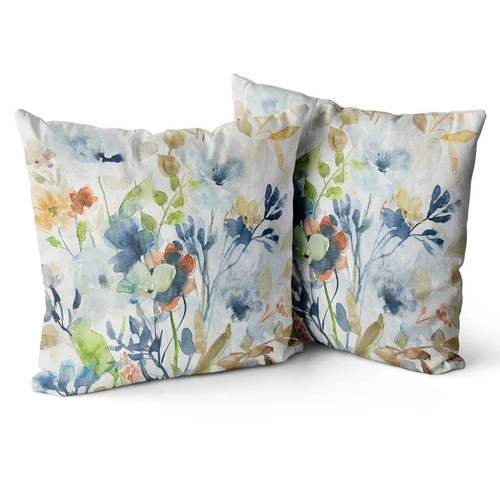 Snylcce Brown Cream Grey Teal Floral Cushion Covers Rustic Abstract Modern