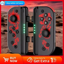 For Nintendo Switch Joy con L+R Wireless Controller Red & Dragon Special Edition