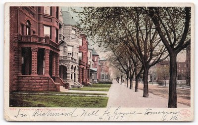 Antique 1907 Franklin Street Richmond VA Postcard - Detroit Publishing Co.