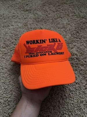 Ian Connors Workin Like A Sicko Trucker Hat Orange Black NEW