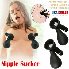 Electric Vibrating Breast Nipple Clamps Sucker Vacuum Enhancer for Women Sex Toy