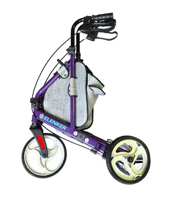 Elenker 3-Wheel Rollator Purple Walker Senior Mobility Aid Device