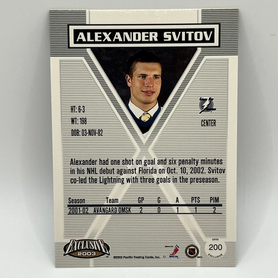 2002-03 Pacific Exclusive Alexander Svitov Auto RC #200 /1000 - Image 2 of 2
