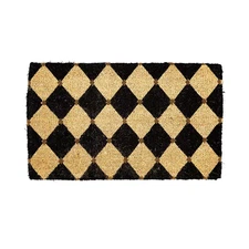 Geometric Coir Doormat Indoor Outdoor Entrance Rug Scraper Mat for Home Garden