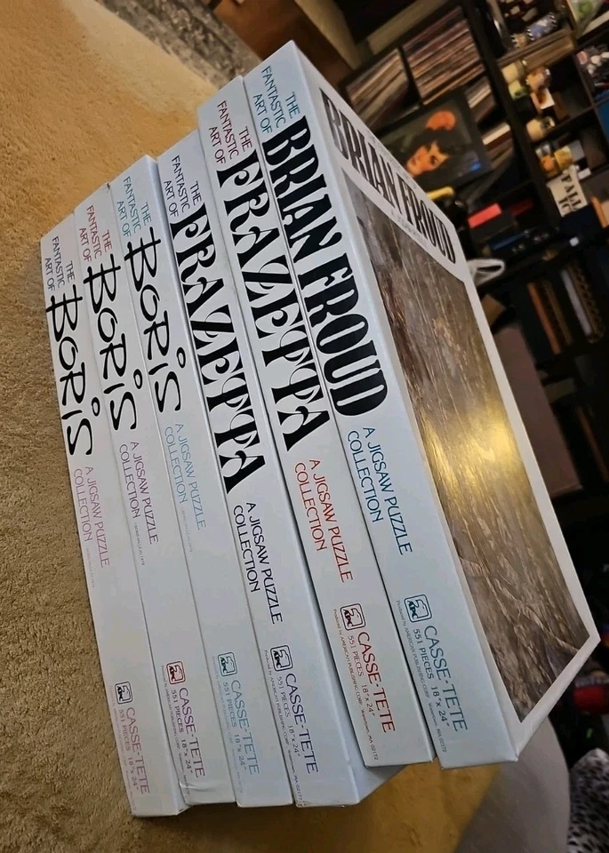 Lote de rompecabezas FRAZETTA (6) rompecabezas de fantasía Boris Froud vintage APC 18"x 24" Foto 2 de 4