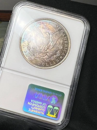 1884 O NGC MS64 Old Holder Morgan Silver Dollar Blue/Pink Swirl Rev SEE VIDEO!