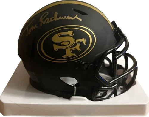 San Francisco 49ers Tom Rathman Signed Eclipse Mini Helmet JSA Certified