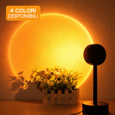 Lampada Tramonto LED Proiettore Sunset Arcobaleno Luce Notte Atmosfera Sole Usb