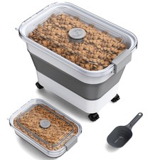 Dog Food Storage Container, 15-23 Lbs Collapsible Dog Food Container with Tra...