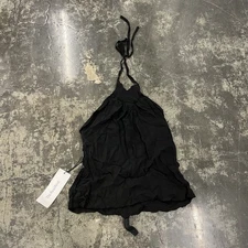 Vintage 70s Chloe Black Crop Top Womens 20