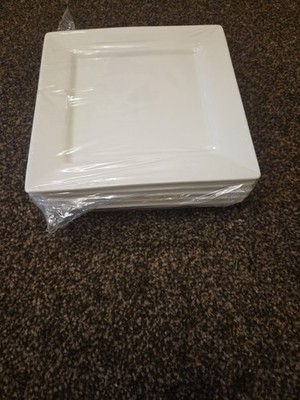 Genware Porzellan Quadratischer Teller für Hotel Restaurant 18 cm/7,25'' 5er Pack