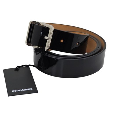 DSQUARED2 Schwarz Leder Vernice Gürtel Größe 110 cm / 39'' - 43'' D2 D Squared2