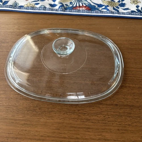 Vintage Pyrex Replacement DC1.5C Corning Ware Clear Glass Oval Lid 8 1/2" x 11"
