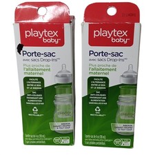 Playtex Baby Nurser Drop In Liners Pair 4oz Bottles Liners Missing Lid Open READ