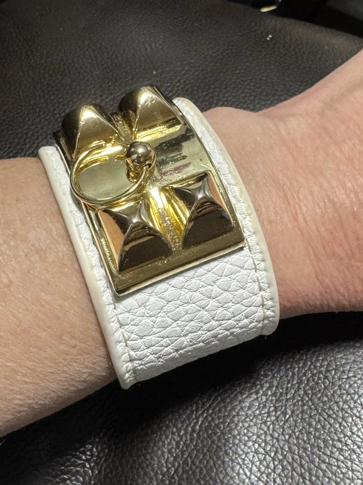 HERMES Collier de Chein blanco Nata caimán mate Foto 3 de 4