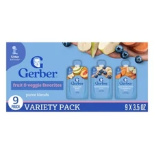 Gerber Baby Food Fruit & Veggie Favorites Toddler Food Pouch Variety Pack