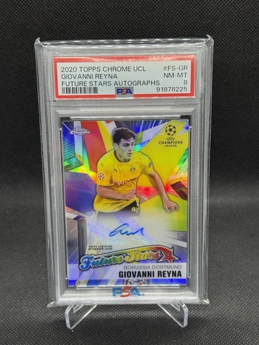2020-21 Topps Chrome UCL Future Stars Auto /50 Giovanni Reyna Auto PSA 8