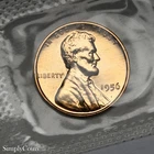 1956 Lincoln Wheat Cent Penny PROOF RED RD 1c Sealed Cello from Set