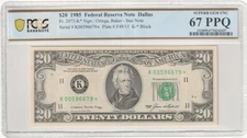 1985 $20 Federal Reserve Note Fr-2075-K* Dallas PCGS67 Superb Gem PPQ