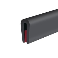 Self-Adhesive Rubber Edge Trim Protector for Sheet Metal, 10ft Black U-Channel