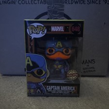 Funko POP! Figura Vinilo Marvel Capitán América Blacklight #648 Edición Especial