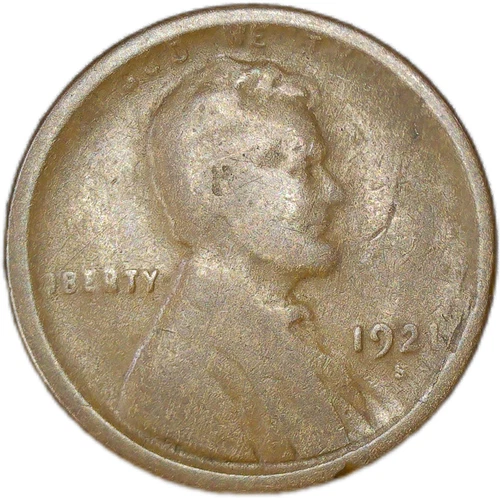 1921-S AG - Lincoln Wheat Cent FREE Shipping