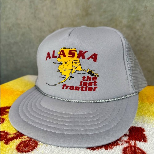 Vintage Alaska Trucker Hat 80s Gray One Size Adjustable Mesh Back USA Retro - Picture 2 of 8