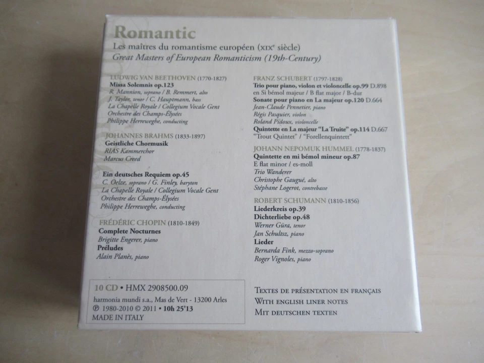 Romantic-Chopin, Hummel,Schubert, Brahms, Beethoven,Schumann-HM Gold-10er CD Box - Bild 2 von 4