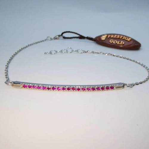Bracciale tennis uomo con rubini oro bianco 18kt