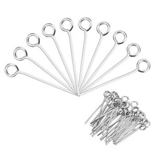 120pcs Stainless Steel Eye Pins 0.6mm/24 Gauge x 15mm Headpins Jewelry Findings