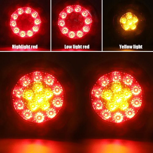 4" Round LED Tail Lights Stop Brake Indicator Reverse Truck Trailer Caravan Lamp - Picture 83 of 85