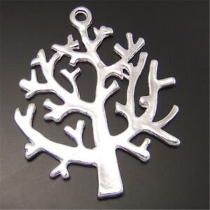 Wholesale 8/20pcs Tibet Silver Tree Charm Pendentif 28x26mm