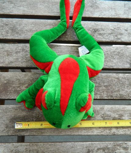 Tree Frog Plush Green Red Belly Stuffed Animal 12” Disney BJ Toy Co Vintage - Picture 10 of 11