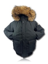 Pyrenex (large) Black Men's Mistral Bomber Jacket Fur Hood / Admiral - New