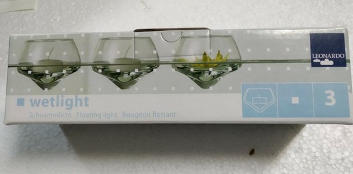 Set di tre porta lumini galleggianti di vetro in tre varie tonalità di verde - Imagen 3 de 4