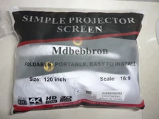Mdbebbron Simple Projector Screen 120In Full HD 1080  Foldable Portable