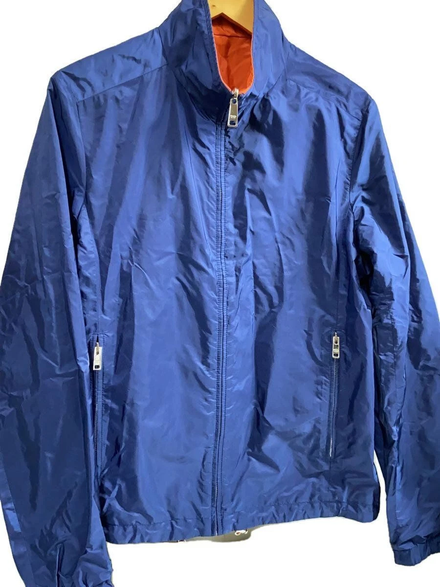 Giacca PRADA Nylon Triangolo Logo Reversibile 48 Navy SGH057 Usata