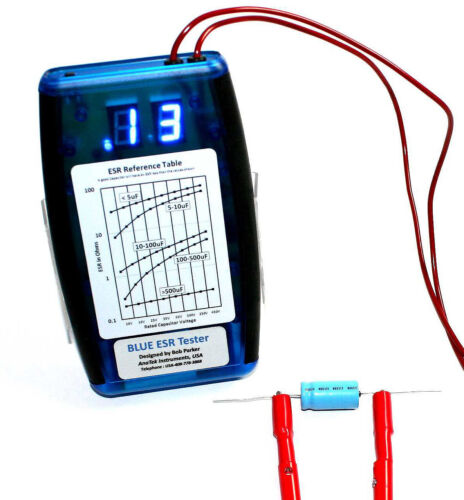 AnaTek, Blue ESR/Low Ohms Meter, 0.01 Ohm to 99 Ohm for 1uF Electrolytics - Picture 1 of 4