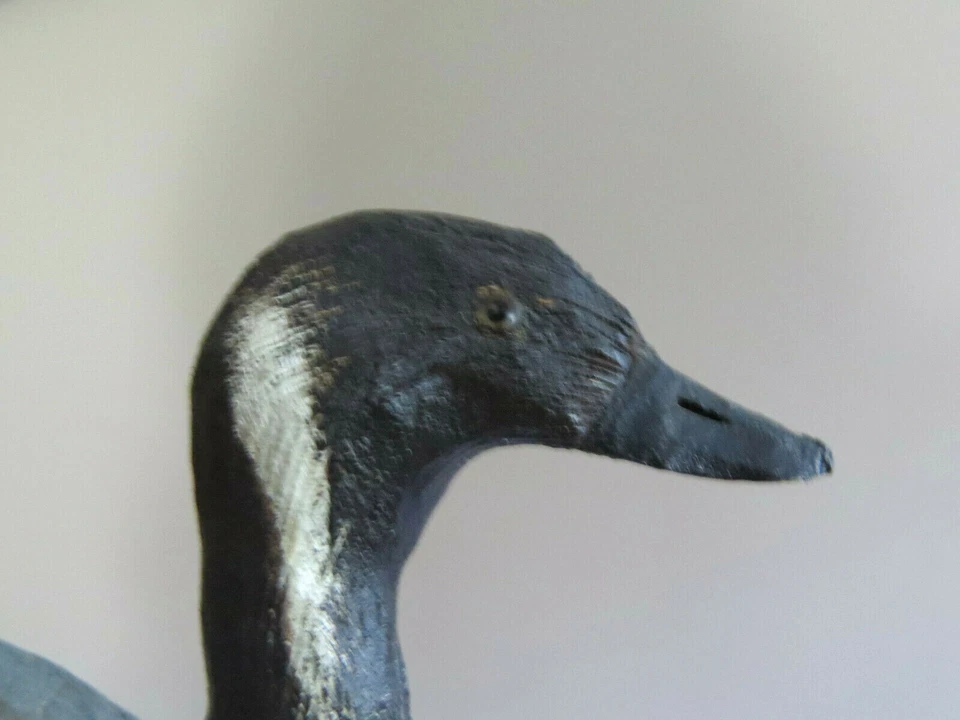 Wood Carved Folk Art Duck Decoy w Glass eyes Signed PHIL RARIDEN XMAS 1988 - Image 3 of 4