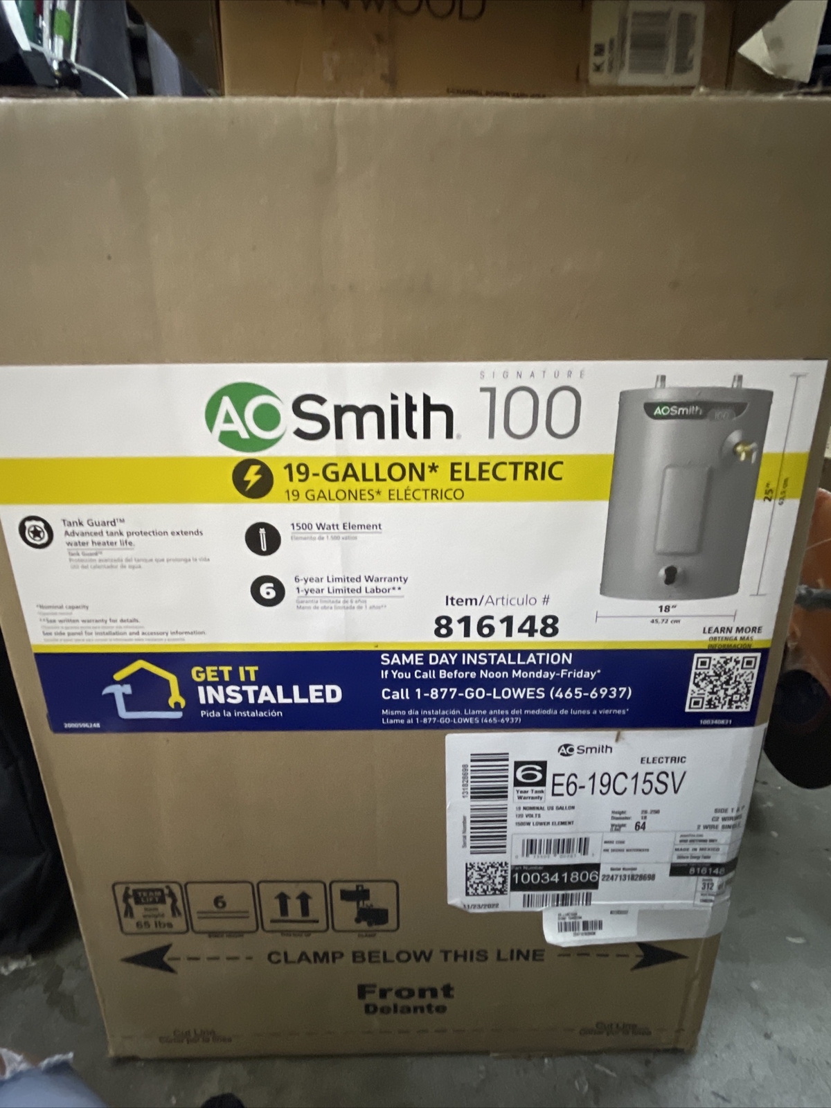 AO Smith Signature 100 19Gallon Electric Heater E619C15SV eBay