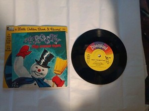 Frosty Snow Man Disneyland 33 1/3 Vinyl Record 1976 Story Book