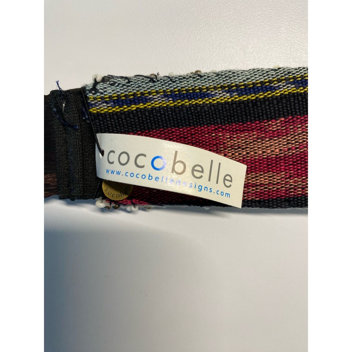 Anthropologie Cocobelle Komodo Papua Shells Beaded Embellish Belt Wooden Clasp s-l1200.jpg main image 3