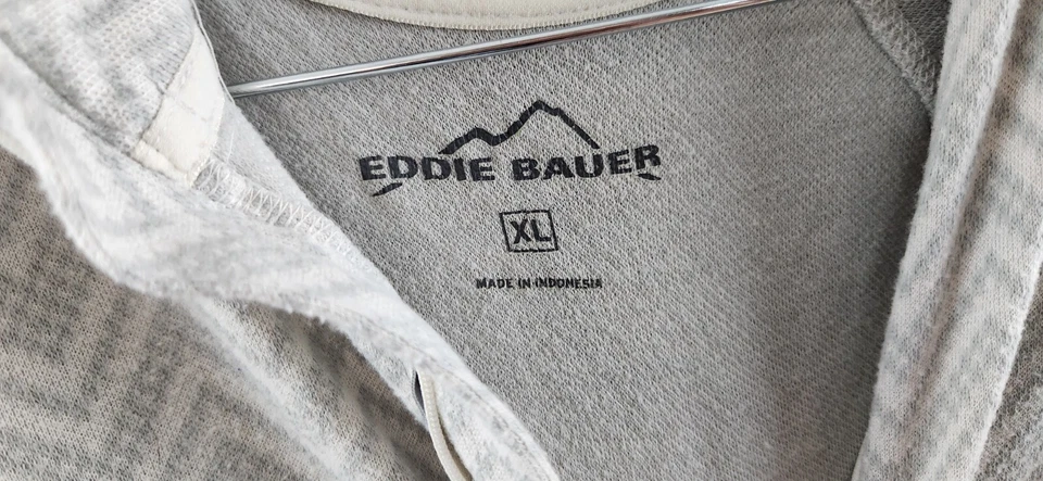 Pullover Eddie Bauer Gris 1/4 Cremallera Patrón Chevron Manga Larga Para Mujer Talla XL Foto 2 de 4