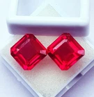 Natural Ruby 8 to 10 Ct Loose Gemstones Octagon Shape Pair Certified R17