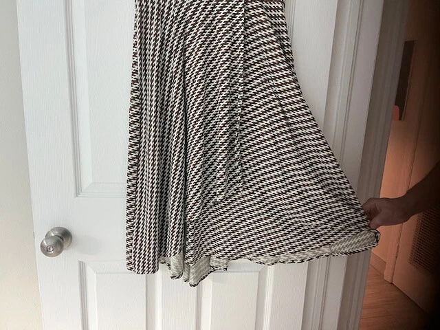 Abito donna TORY BURCH Kelsey avvolgente scollo a V misto seta cappuccio manica taglia M