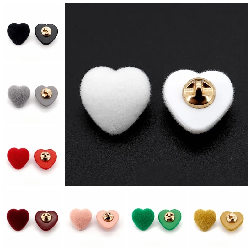 10Pcs Cute Heart-Shaped Sewing Shank Buttons for Clothing DIY Craft Decor Sweet - Image 4 of 4